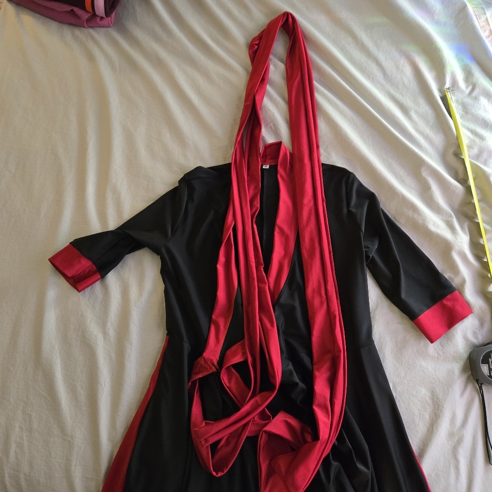 Elhoffer Design Magical Maxi Wrap Dress Red & Black - Picture 7 of 11